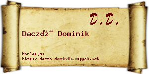 Daczó Dominik névjegykártya